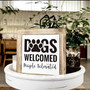 Welcome Animal Farm Wooden Sign For Farmhouse & Pet Decor - Dogs Welcomed People Tolerated Gift