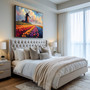 Colorful Dutch Windmill Tulip Field Canvas For Living Room - Nature-Inspired Wall Art Print