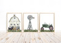 Rustic Farm Nursery Canvas Set Windmill Wall Decor For Kids' Room