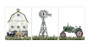 Rustic Farm Nursery Canvas Set Windmill Wall Decor For Kids' Room