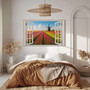 Dutch Tulip Field And Windmill Canvas For Floral Home Decor