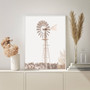 Rustic Windmill Wall Decor Canvas - Farmhouse Style For Country Living Rooms