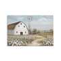 Rustic Farmhouse Windmill Canvas For Bedroom - Blue Sky And Floral Decor