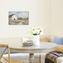 Rustic Farmhouse Windmill Canvas For Bedroom - Blue Sky And Floral Decor