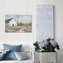 Rustic Farmhouse Windmill Canvas For Bedroom - Blue Sky And Floral Decor