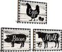 Farmhouse Animal Wall Art: Pig, Cow, Chicken Rustic Kitchen DéCor