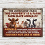 Funny Farm Animal Vintage Metal Sign – Custom Warning for Barn, Fence, or Garden