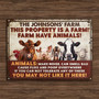 Funny Farm Animal Vintage Metal Sign – Custom Warning for Barn, Fence, or Garden