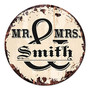 Personalized Mr And Mrs Rustic Metal Wall Decor For Man Cave - Chic Vintage Tin Sign Gift