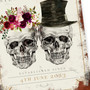 Personalised Wedding Sign Metal Wall Door Decor Gothic Skulls Bride Groom Home Decor