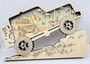 Off-road Jeep mountain scene wall art, 3D laser-cut layered silhouette with trail, pines, and peaks for car enthusiasts