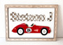 Customizable Race Car Wood Sign For Car Enthusiasts - Boho Nursery Decor With Checkered Alphabet Design