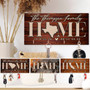 Custom Wood Key Holder For Wall - Personalized Family Gift - Housewarming Gift for Couples