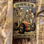 Funny Skeleton Racing Metal Sign - Retro Decor For Home, Bars, And Cafés - Novelty Wall Art