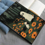 Gothic Ghost Dog Canvas Halloween Wall Art For Bedroom, Dorm - Haunted Forest Design With Floral Details