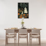 Gothic Ghost Dog Canvas Halloween Wall Art For Bedroom, Dorm - Haunted Forest Design With Floral Details