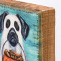 Ghost Dog Wooden Block Sign - Spooky Halloween Decor For Pet Lovers, 6-Inch Rustic Style