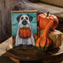 Ghost Dog Wooden Block Sign - Spooky Halloween Decor For Pet Lovers, 6-Inch Rustic Style