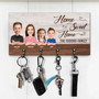 Rustic 'Home Sweet Home' Entryway Key Holder - Funny Personalized Family Gifts