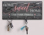 Personalized Home Sweet Home Key Holder And Organizer - Heartfelt Wall Decor For Entryway