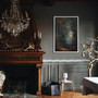 Gothic Dark Academia Canvas - Moody Fall Moon Halloween Art For Family Room