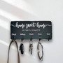 Rustic Home Sweet Home Key Rack - Personalized House Key Holder With Family Name