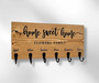 Rustic Home Sweet Home Key Rack - Personalized House Key Holder With Family Name