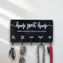 Rustic Home Sweet Home Key Rack - Personalized House Key Holder With Family Name