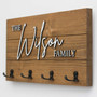 Personalized Wooden Family Name Key Hanger For Home - Customizable Key Holder