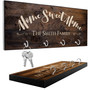 Custom Wooden Key Rack Housewarming Gift For Couples - Personalized With Last Name