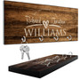 Custom Wooden Key Rack Housewarming Gift For Couples - Personalized With Last Name