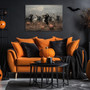 Vintage Skeleton Dance Canvas For Dark Academia Decor - Halloween Gothic Decor For Living Room