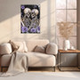 Personalized Skeleton Canvas Wall Art For Couples - Abstract Skeleton Theme For Halloween & Modern Home DéCor