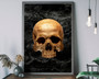 Gothic Skeleton Skull Canvas For Eclectic Boho Decor - Skeleton Wall Art