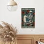 Skeleton Wall Art For Cat Lovers - Vintage Metal Tin Sign DéCor For Bars And Clubs