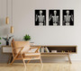 Gothic Skull Skeleton Canvas Wall Art - Rock And Roll Design Set For Bedroom Decor - Skeleton Fans And Halloween Gift