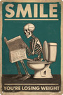 Retro Skeleton Wall Art Metal Sign For Bathroom Humor - Home Bar DéCor Plaque Indoor Outdoor