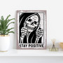 Funny Retro Skeleton Sign - Vintage Skull Wall Art For Living Room And Bedroom Decor, Halloween Gifts - 8x12 Metal Tin