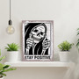 Funny Retro Skeleton Sign - Vintage Skull Wall Art For Living Room And Bedroom Decor, Halloween Gifts - 8x12 Metal Tin