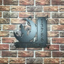Personalized Black Cat Halloween Outdoor Address Metal Sign LED Light - Cat Lover Gift For Home Decor