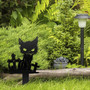Spooky Black Cat Metal Garden Stake - Personalized Halloween Yard Art Sign For Outdoor Decoration