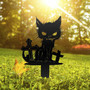 Spooky Black Cat Metal Garden Stake - Personalized Halloween Yard Art Sign For Outdoor Decoration