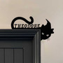 Personalized Black Cat Halloween Metal Sign For Cat Lovers - Witch Hat Corner Art For Spooky Door Decor
