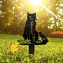 Spooky Black Cat Metal Sign For Halloween Outdoor Decor - Garden Art Stake