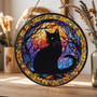 Personalized Black Cat Halloween Suncatcher - Spooky Window DéCor For Cat Lovers