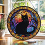 Personalized Black Cat Halloween Suncatcher - Spooky Window DéCor For Cat Lovers