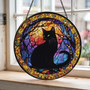 Personalized Black Cat Halloween Suncatcher - Spooky Window DéCor For Cat Lovers