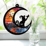 Personalized Black Cat Halloween Suncatcher For Pet Memorial Sympathy Gift