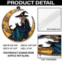 Spooky Witch And Black Cat Suncatcher - Halloween Window Hanging For Witchy Home