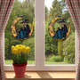 Spooky Witch And Black Cat Suncatcher - Halloween Window Hanging For Witchy Home